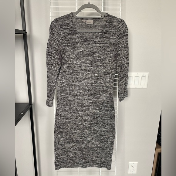 Vero Moda BodyCon Knit Grey Dress 3/4 Sleeves - Picture 1 of 4